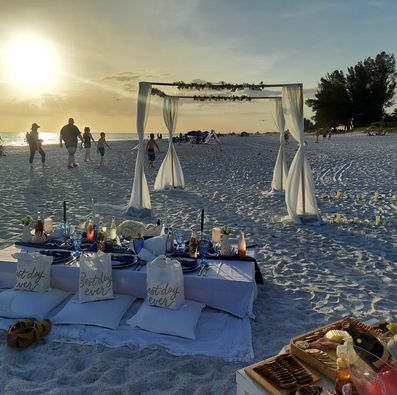 Luxury Picnic Setting on The Beach